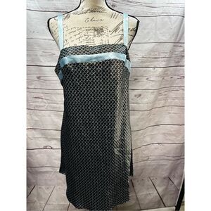 Jones of New York large brown spaghetti strap top‎ with blue circles - 2153